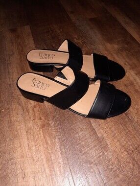 Franco Sarto Black Slide Sandals